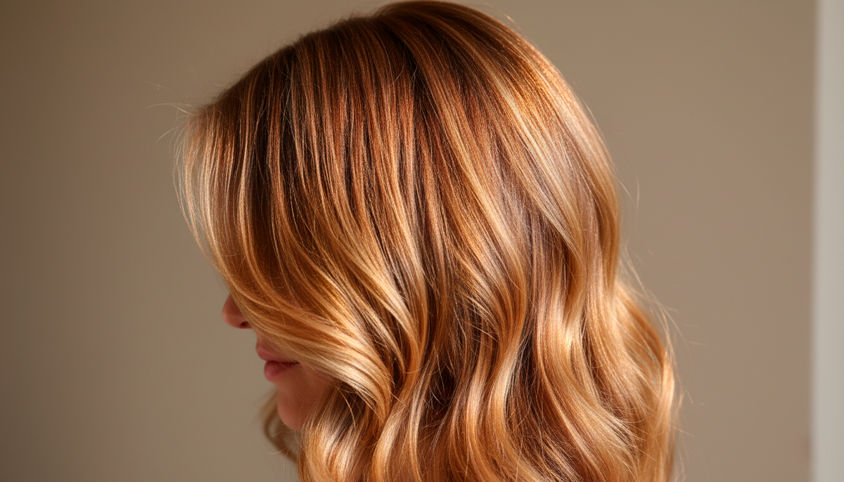 Мягкая карамель скрывает седину и освежает лицо.