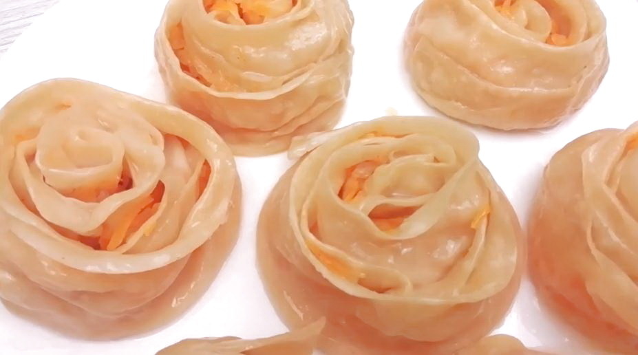 Как красиво лепить МАНТЫ!!!Манты РОЗОЧКИ🌹ГУЛЬ ХАНУМ/КАК Лепить МАНТЫ/Простой РЕЦЕПТ/Манты из тыквы