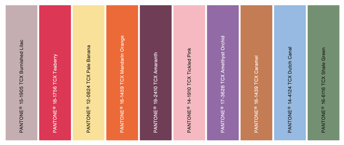 Цветовая палитра сезона Spring/Summer 2026 (Лондон) по версии Pantone