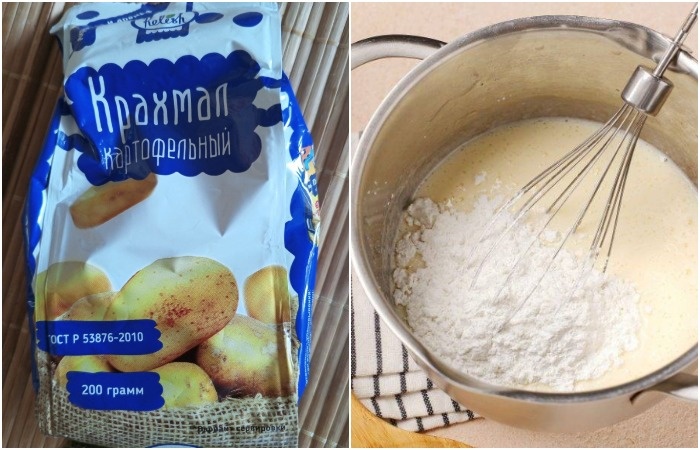 Замените часть муки крахмалом