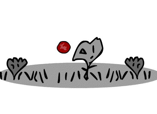 красненький мячик, что люди потеряли..