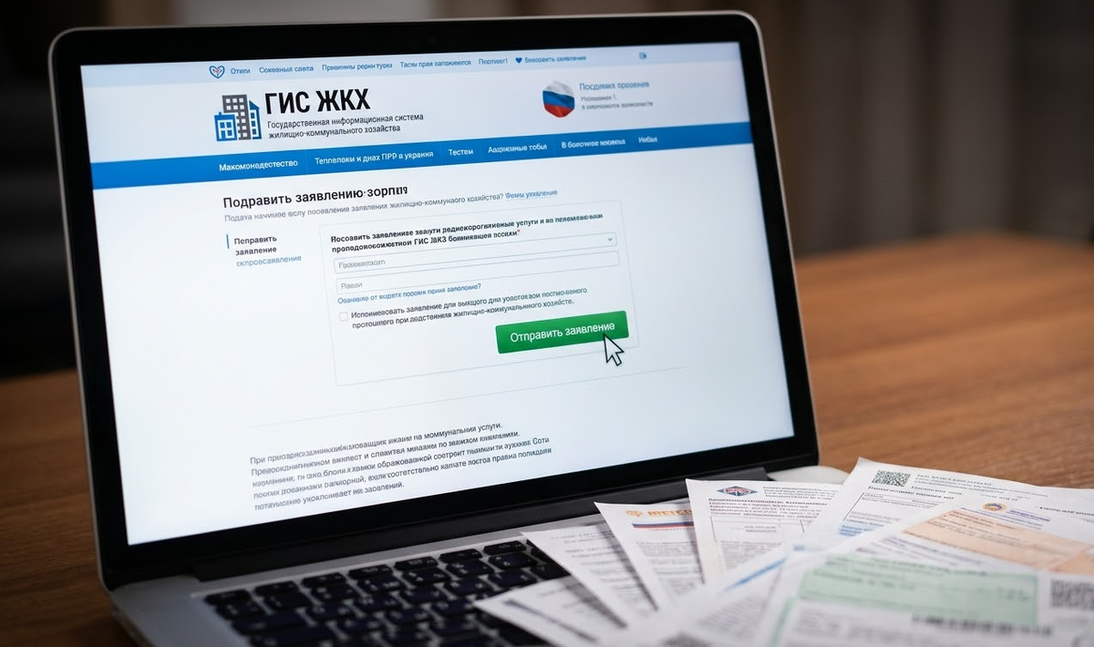 Интерфейс ГИС ЖКХ: подача заявления на перерасчет.