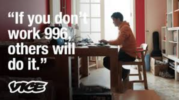 Подпись на интервью: "Если вы не работаете 996, другие будут"