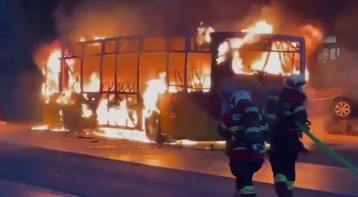    Швейцария возгорание автобуса