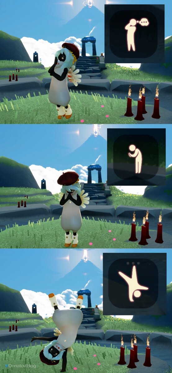    Эмоции и соответствующие им иконки в меню