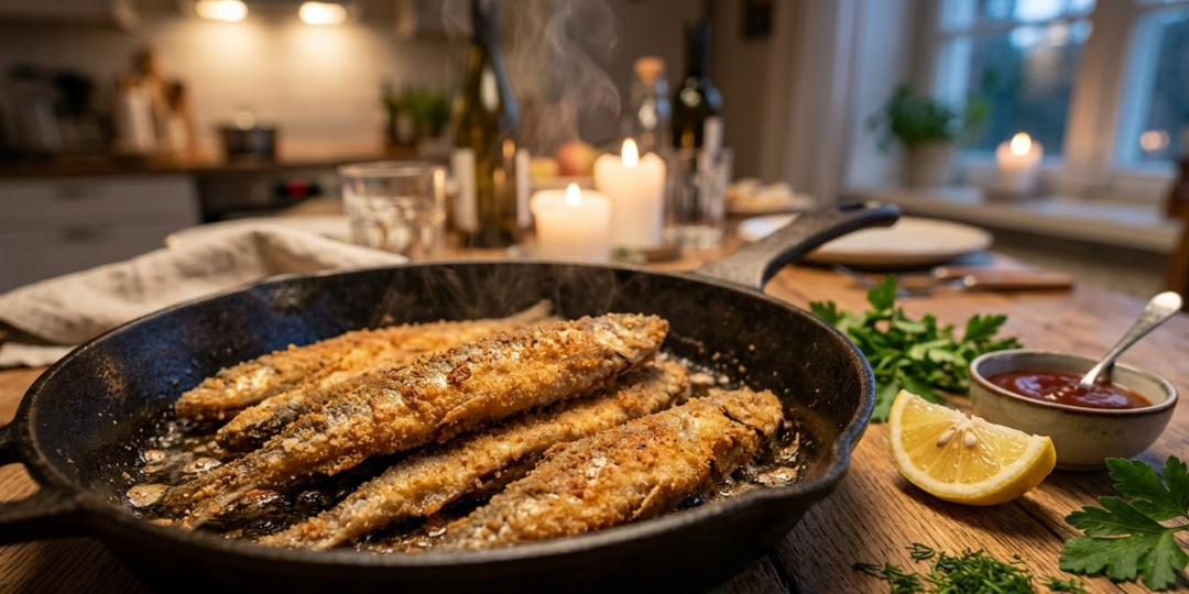 Жареная мойва за 20 минут: сочная рыбка в хрустящих сухарях 🍴
