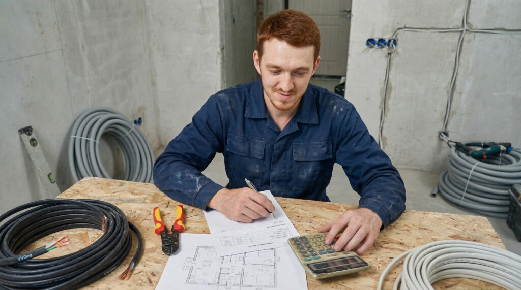    Стоимость работ и смета на замену проводки в 1-комнатной квартире 3DElectro