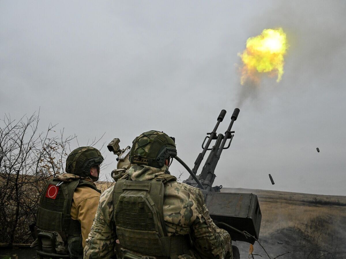    Боевая работа расчета зенитной установки ЗУ-23 группировки войск "Центр" на Красноармейском направлении СВО© РИА Новости . Станислав Красильников