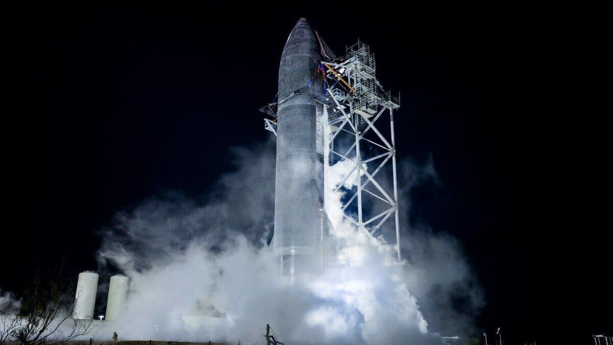    Starship V3 во время испытаний / © SpaceX