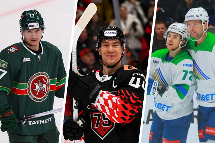    Александр Барабанов, Дамир Шарипзянов, Егор Сучков и Евгений Кузнецов (слева направо) / фото: Сергей Елагин, «БИЗНЕС Online», hawk.ru, hcsalavat.ru