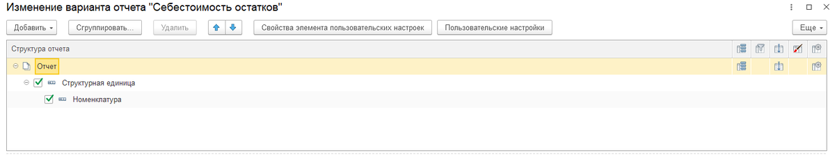 Структура отчета