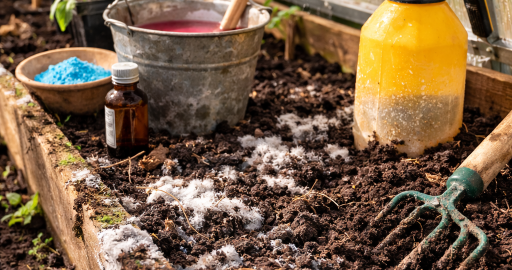 Чем пролить теплицу от плесени