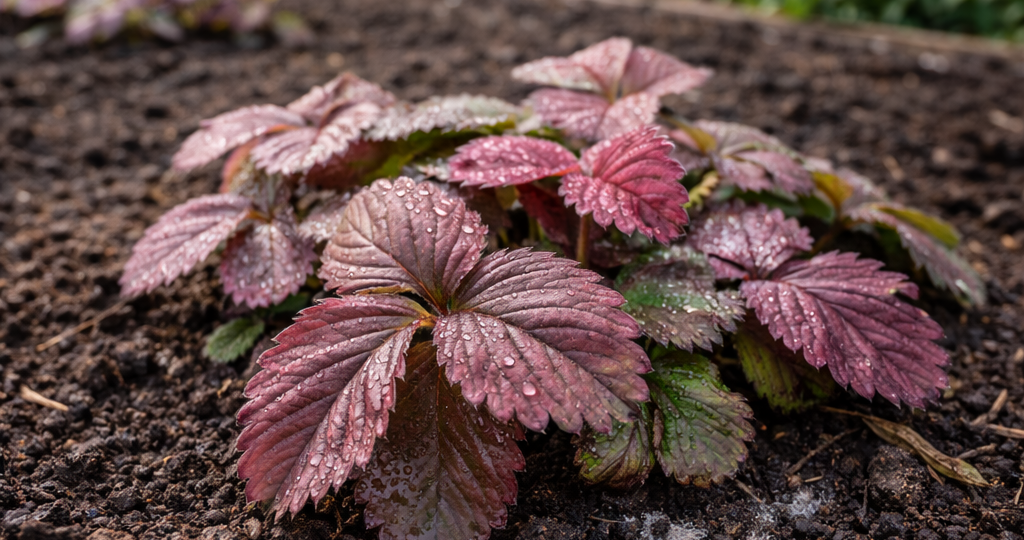 Почему листья у клубники краснеют