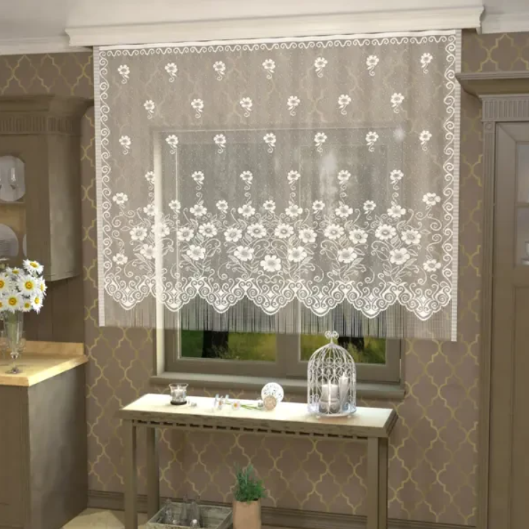 Укороченные кружевные занавески 