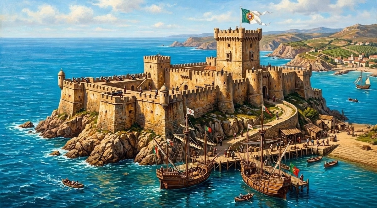Первая блокада: крепость португальцев на острове Ормуз, XVI век — следы тех, кто первым понял цену этих вод. Визуализация событий