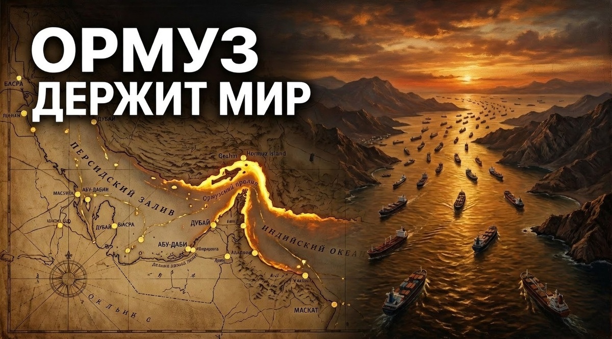 «Мёртвая зона» на 11-й день кризиса: около тысячи супертанкеров класса VLCC замерли на внешнем рейде у входа в Ормузский пролив. Навигационная карта сепии подсвечивает 34 мили судоходного фарватера, которые сегодня диктуют цену Brent на уровне $145 за баррель.  Визуализация энергетического коллапса.