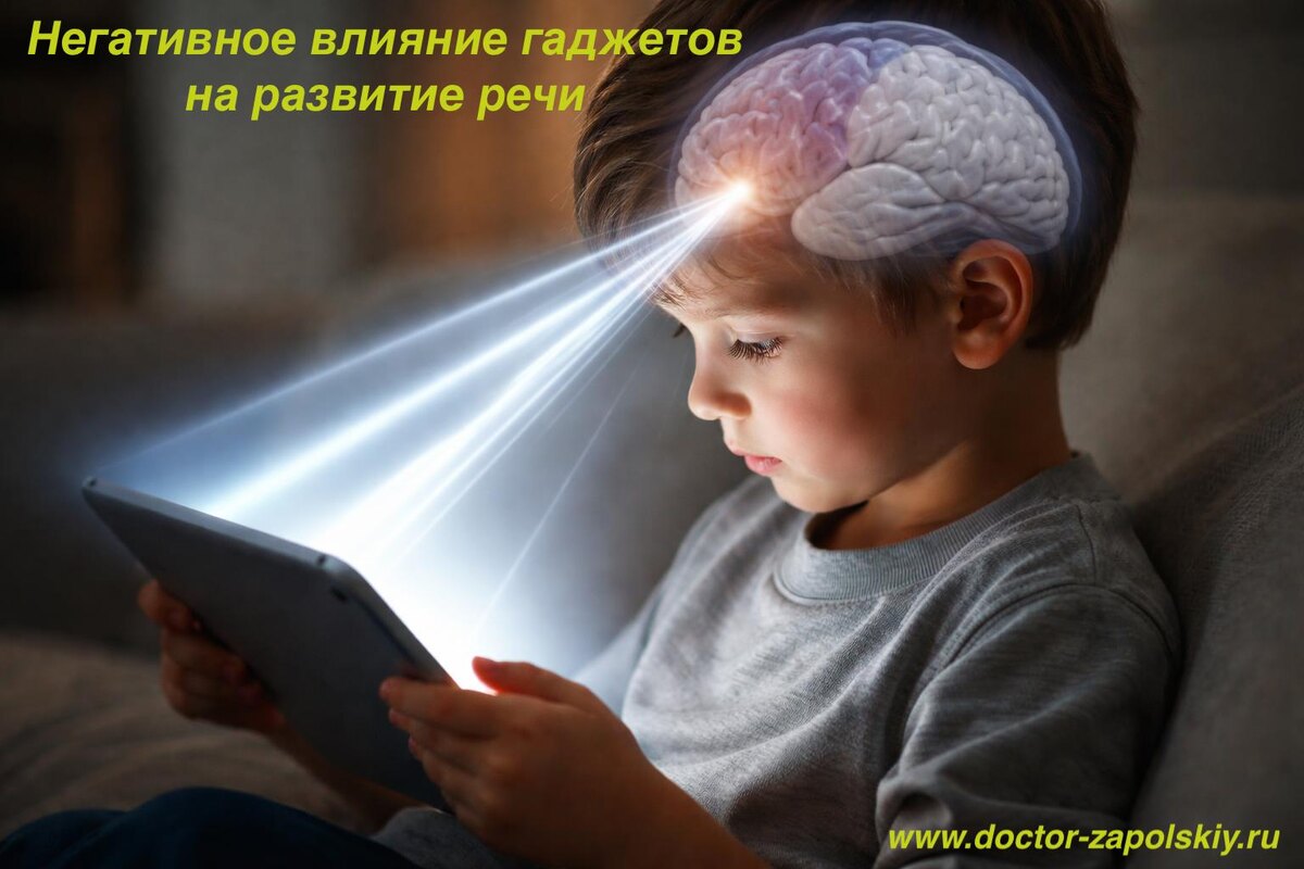 Наличие гаджетов в жизни ребенка объективно ухудшают развитие нервной системы, в частности, речевой функции.