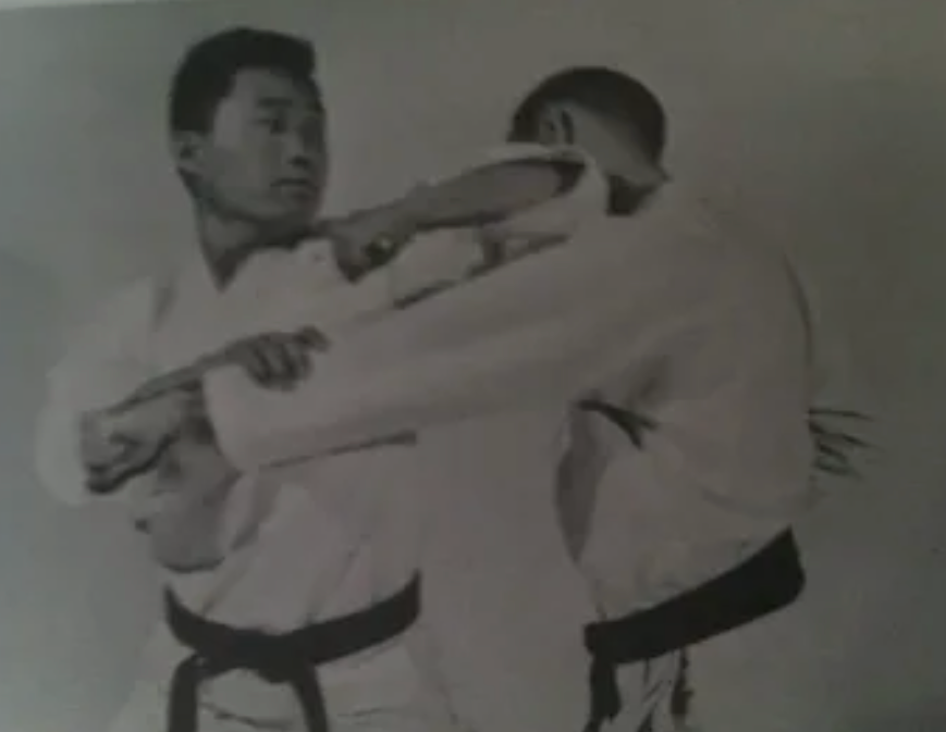 Удар локтем в карате. Фото из открытых источников. 