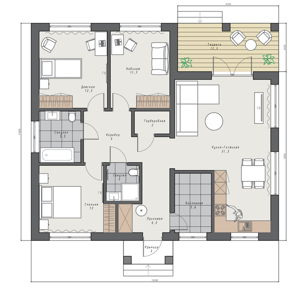 Проект Марсель 120 кв.м.