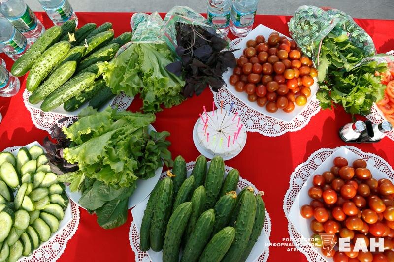    Огурцы и помидоры