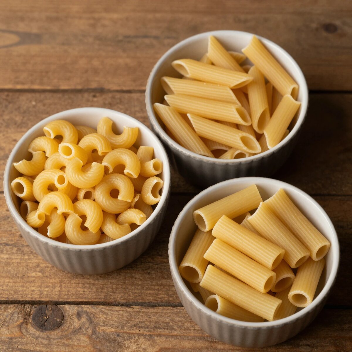 Рожки, пенне, ригатони.