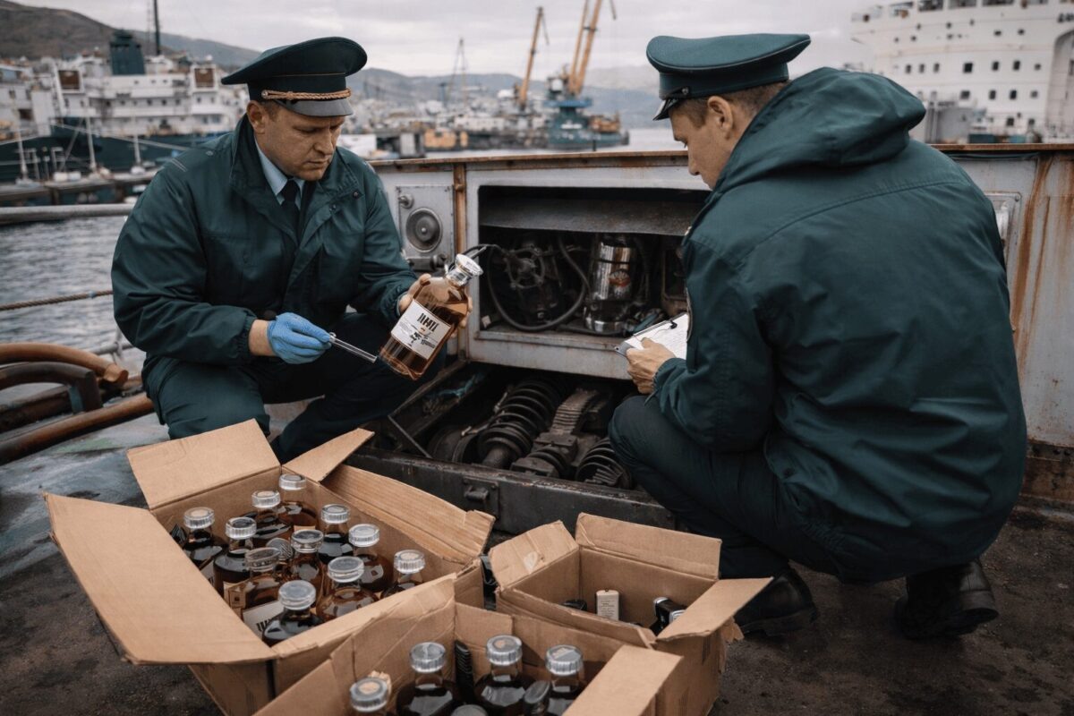 Контрабанду алкоголя и автозапчастей выявили на Сахалине / фото: создано ИИ