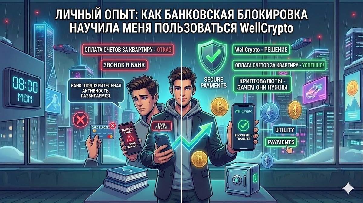Личный опыт: как банковская блокировка научила меня пользоваться WellCrypto