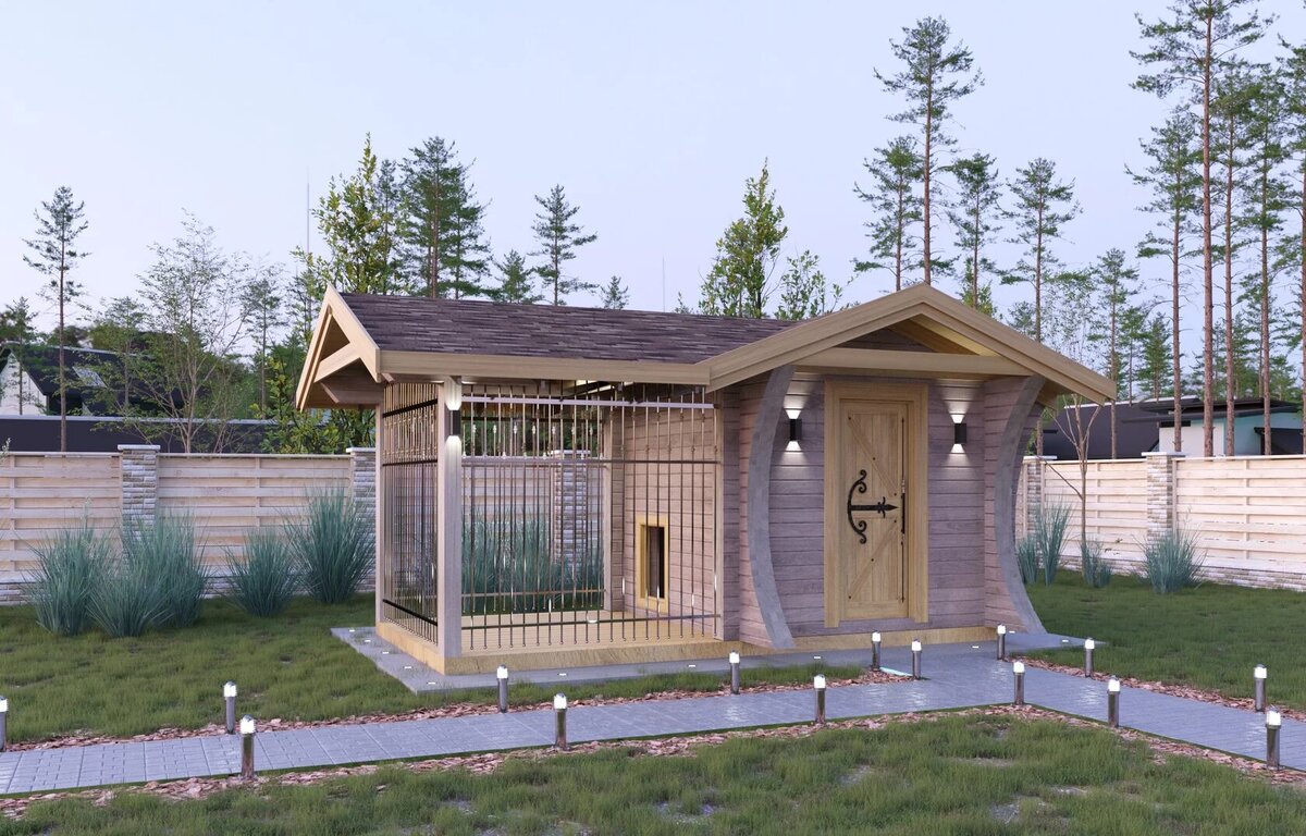 Деревянный вольер из бруса