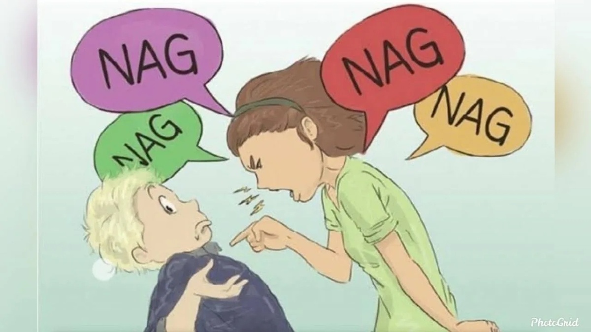 #phrasal_verb #фразовый_глагол #nag_at