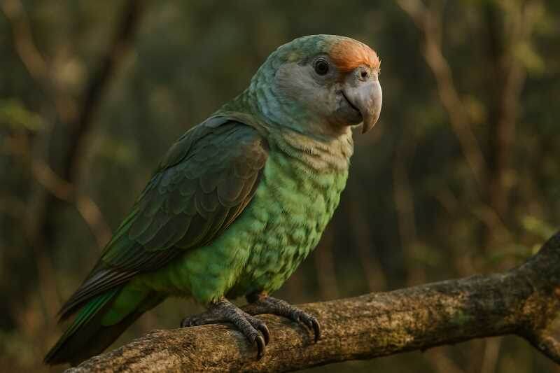 Массивный клюв капского попугая — идеальный природный инструмент для колки прочных орехов.