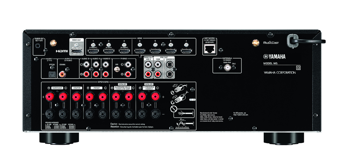 Задняя панель Yamaha RX-V6A