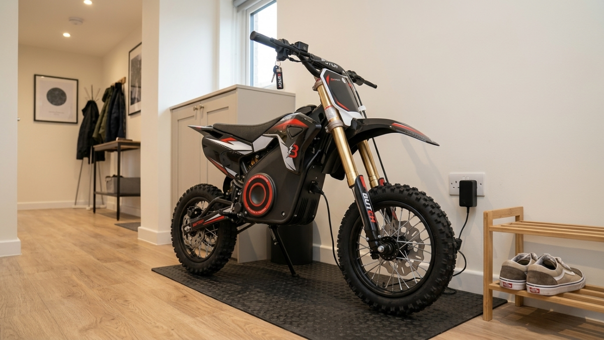 Мини электро питбайк Butch X2 хранение в квартире