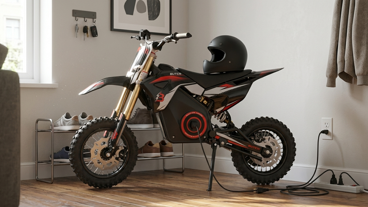Мини электро питбайк Butch X2 хранение в квартире