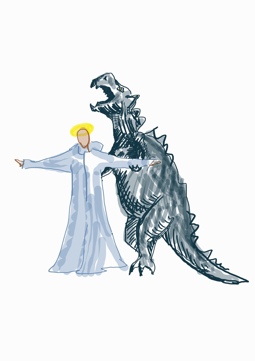 В тонком теле была проявлена рептилия на месте "святого"