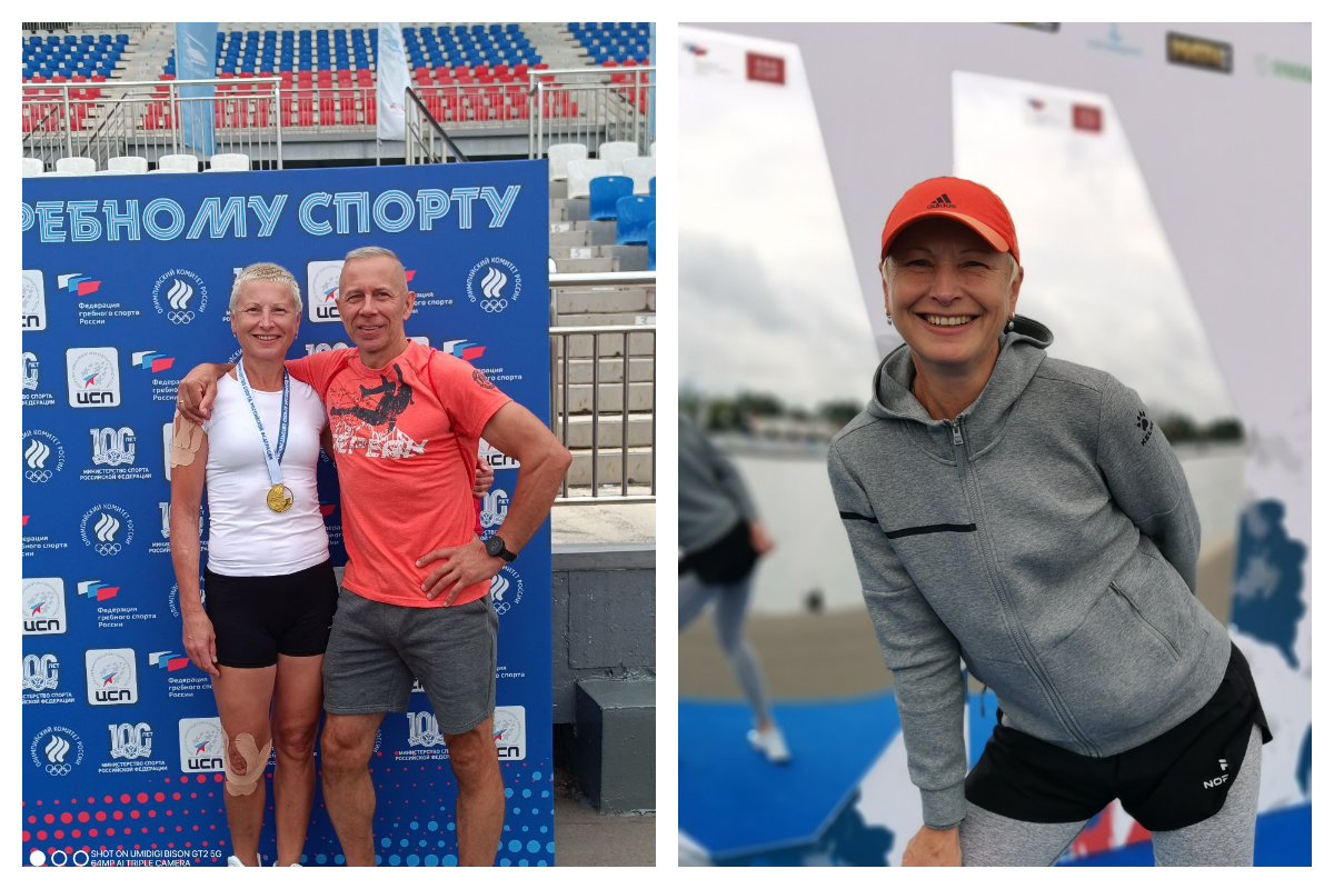 На фото слева Ольга с мужем, поддерживающим спортсменку во время лечения и соревнований