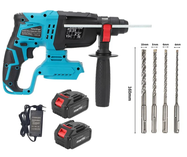 Heimerdinger Аккумуляторная дрель-перфоратор SDS-Plus 1-1/8 дюйма 18В