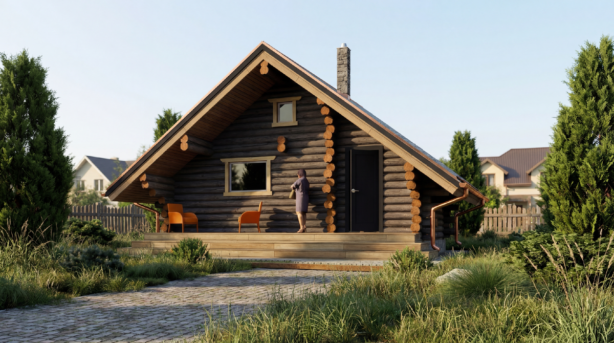 сруб из кело под тимберфрейм