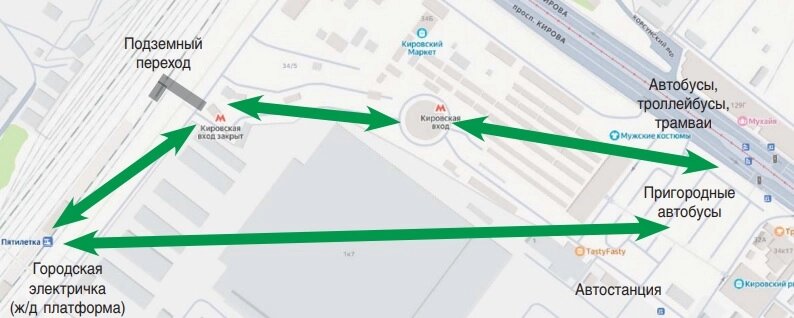    Предполагаемая схема пассажиропотоков ТПУ «Пятилетка». Фото: АиФ в Самаре/ Игорь Лёзин