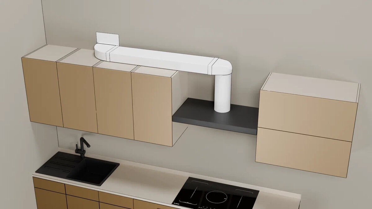 Пример подключения кухонной вытяжки