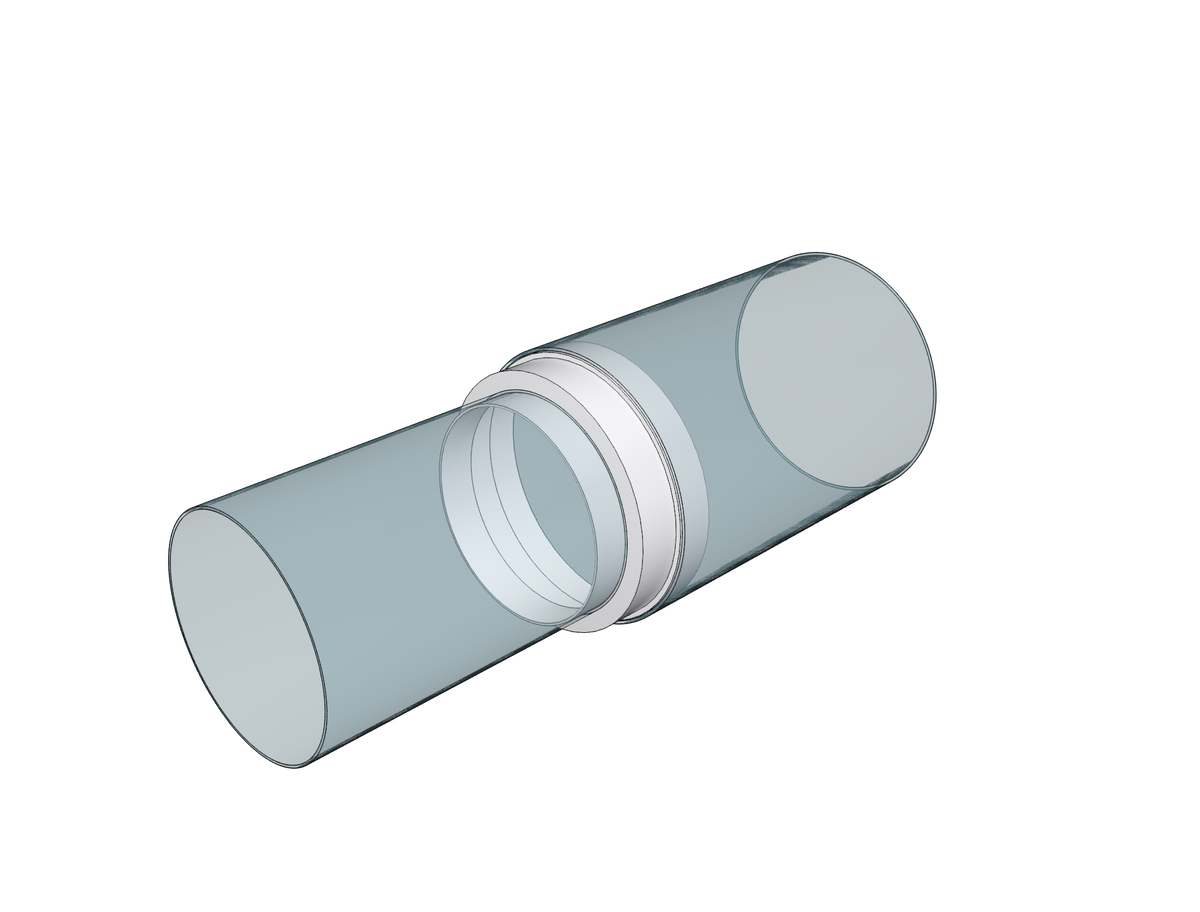 Пример монтажа редуктора с воздуховодами