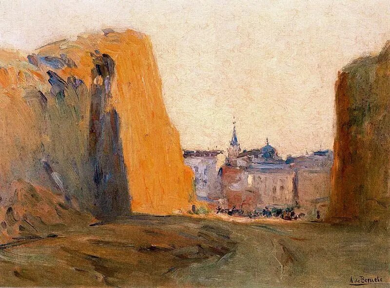     Аурелиано Де Беруэте. Вид Мадрида из расходящихся скал. XIX век