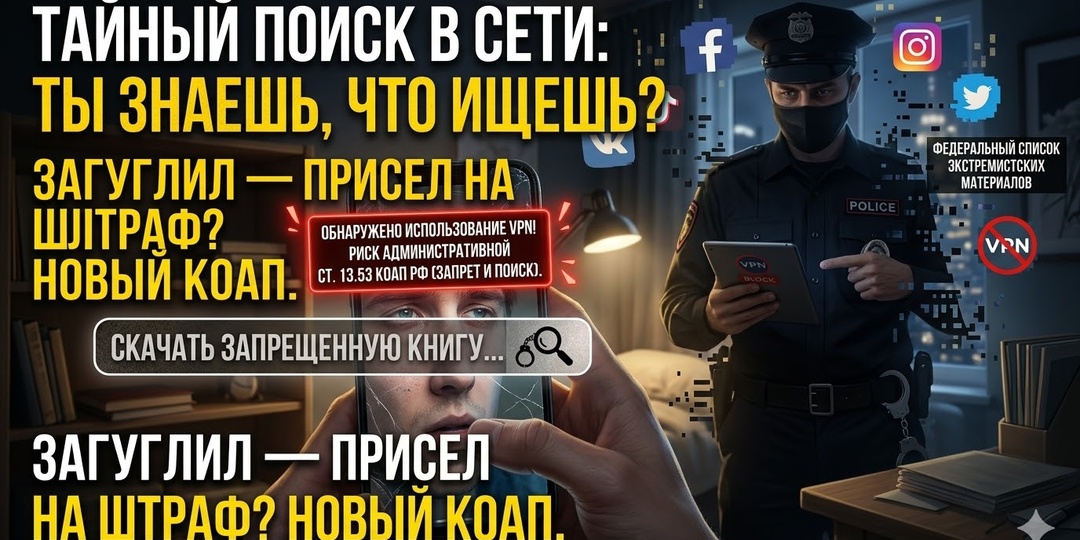 🕵️‍♂️ Загуглил — присел на штраф? Разбираем новую статью 13.53 КоАП за поиск «запрещенки»