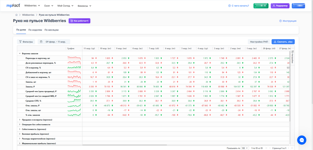 Отчет «Рука на пульсе» Wildberries