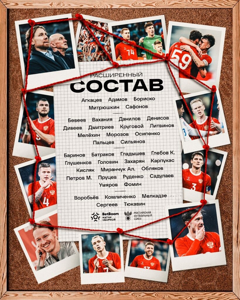     Состав сборной России по футболу. Источник: vk.com/teamrussia Автор фото: Пресс-служба сборной России по футболу