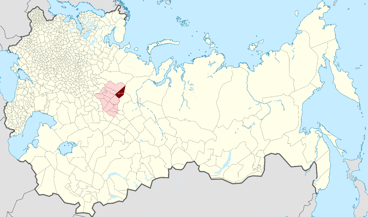 Территория Богословского округа в Пермской губернии Российской империи