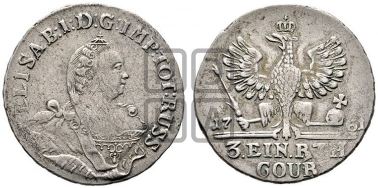 Елизавета Петровна на прусской монете в 1/3 талера