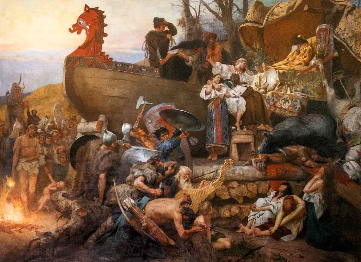 Г.И. Семирадский. Похороны знатного руса в Булгаре. 1883 год. ГИМ