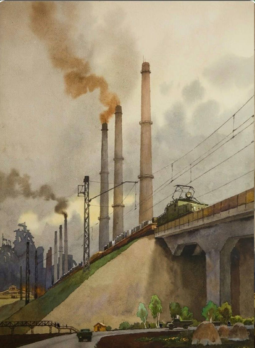 Борис Семёнов. «Заводские магистрали». 1970