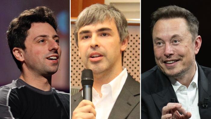 Сергей Брин (слева), Ларри Пейдж и Илон Маск. Обложка © Wikipedia / Steve Jurvetson, Marcin Mycielski, © Shutterstock / FOTODOM / Frederic Legrand - COMEO