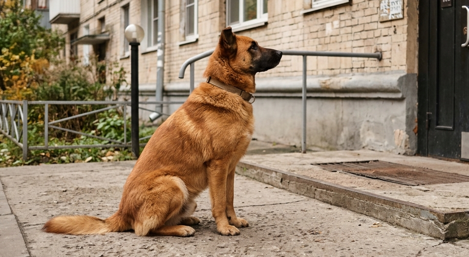 Пёс прождал хозяйку 6 дней. А потом побрёл за незнакомцем